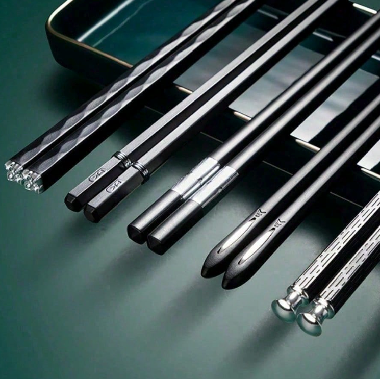 KANGANWEISHI 5-Piece Glass Fiber Chopsticks Set – Heat-Resistant Dining Utensils