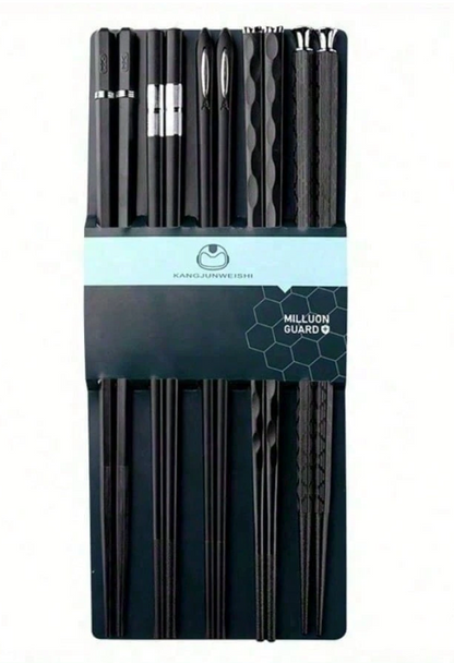KANGANWEISHI 5-Piece Glass Fiber Chopsticks Set – Heat-Resistant Dining Utensils