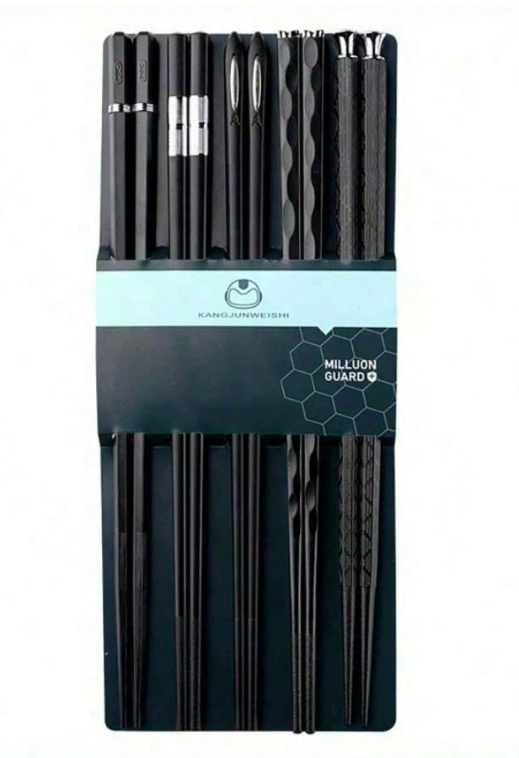 KANGANWEISHI 5-Piece Glass Fiber Chopsticks Set – Heat-Resistant Dining Utensils