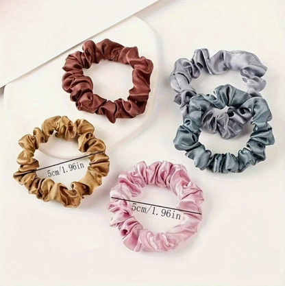 6-Piece Satin Hair Scrunchies Set – Random Colors