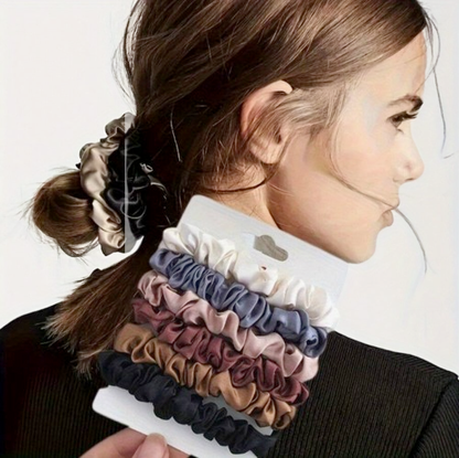 6-Piece Satin Hair Scrunchies Set – Random Colors