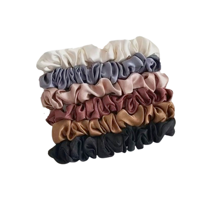 6-Piece Satin Hair Scrunchies Set – Random Colors