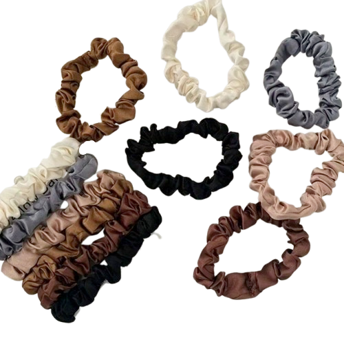6-Piece Satin Hair Scrunchies Set – Random Colors