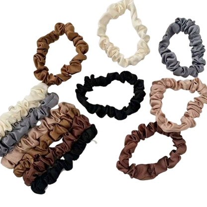 6-Piece Satin Hair Scrunchies Set – Random Colors