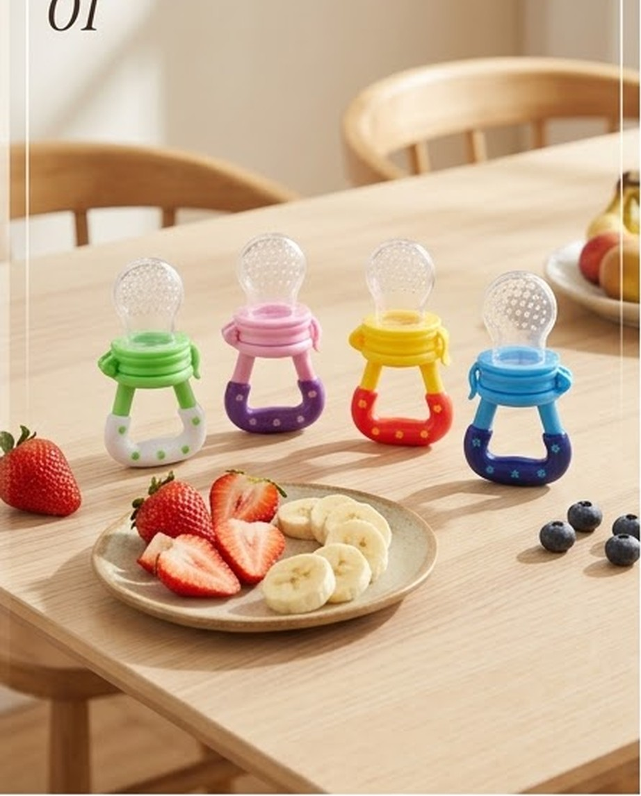 Baby Fruit Feeder & Teether Pacifier Multi-functional Teething Relief Silicone BPA-Free