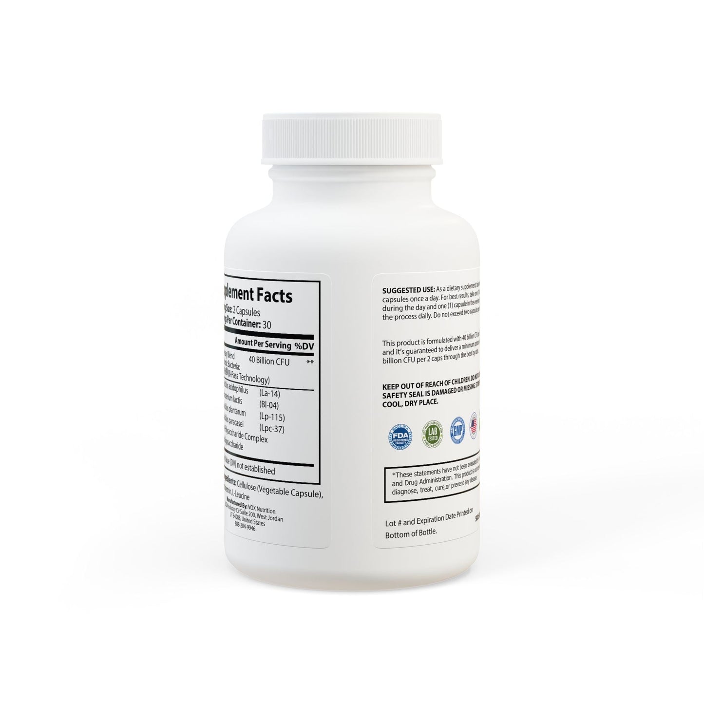 Probiotics Supplement (60 Capsules) by Aziza & Fae