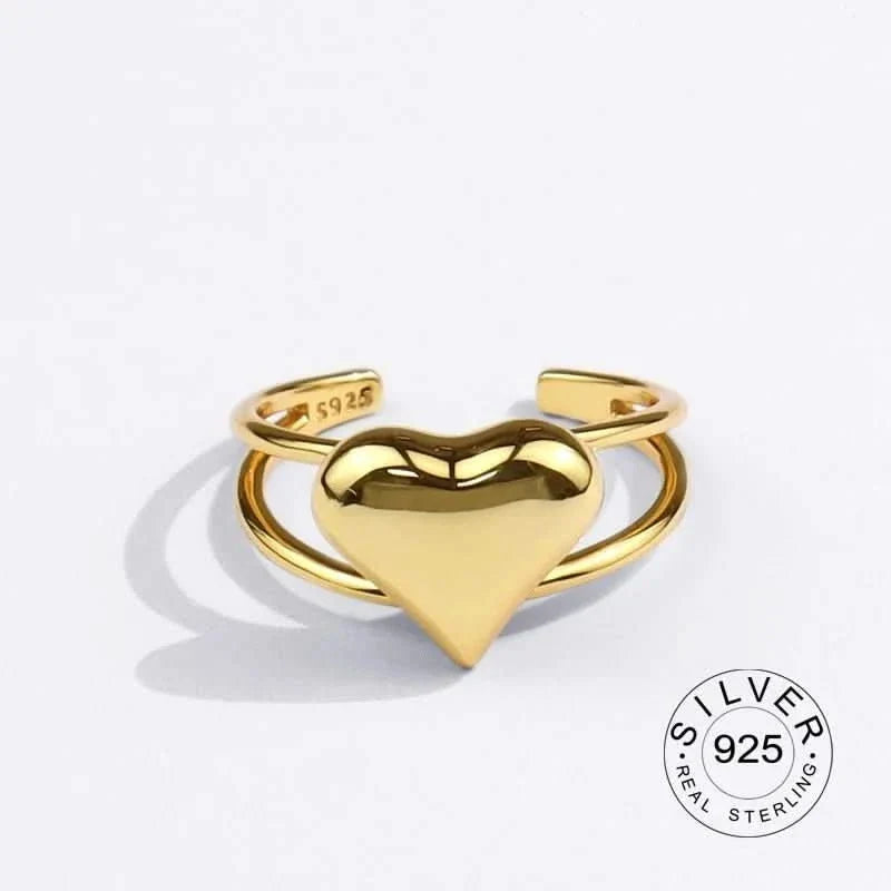 925 Sterling Silver Heart Rings - Women's Jewelry