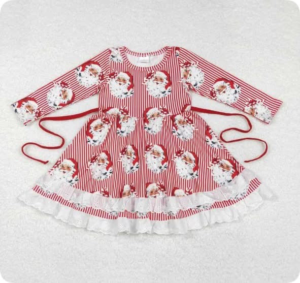 Girl's Santa stripe dress