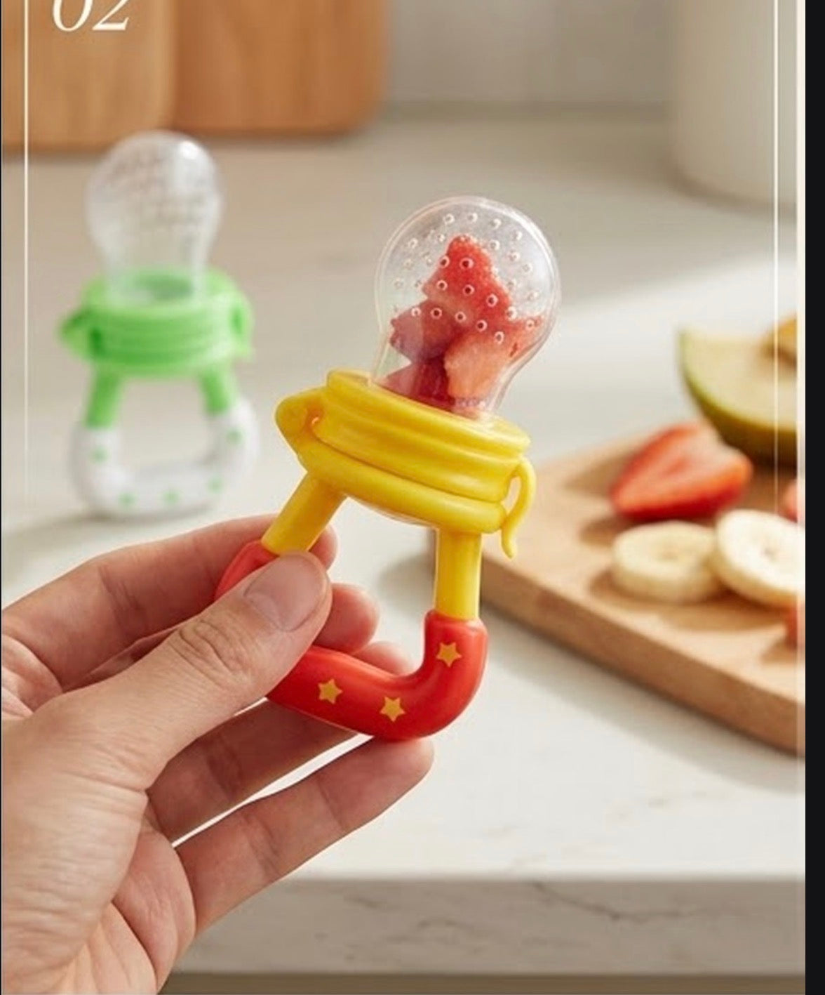 Baby Fruit Feeder & Teether Pacifier Multi-functional Teething Relief Silicone BPA-Free