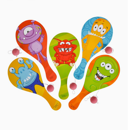 9" Monster Character Paddle Ball Toy Set – 2 Pack