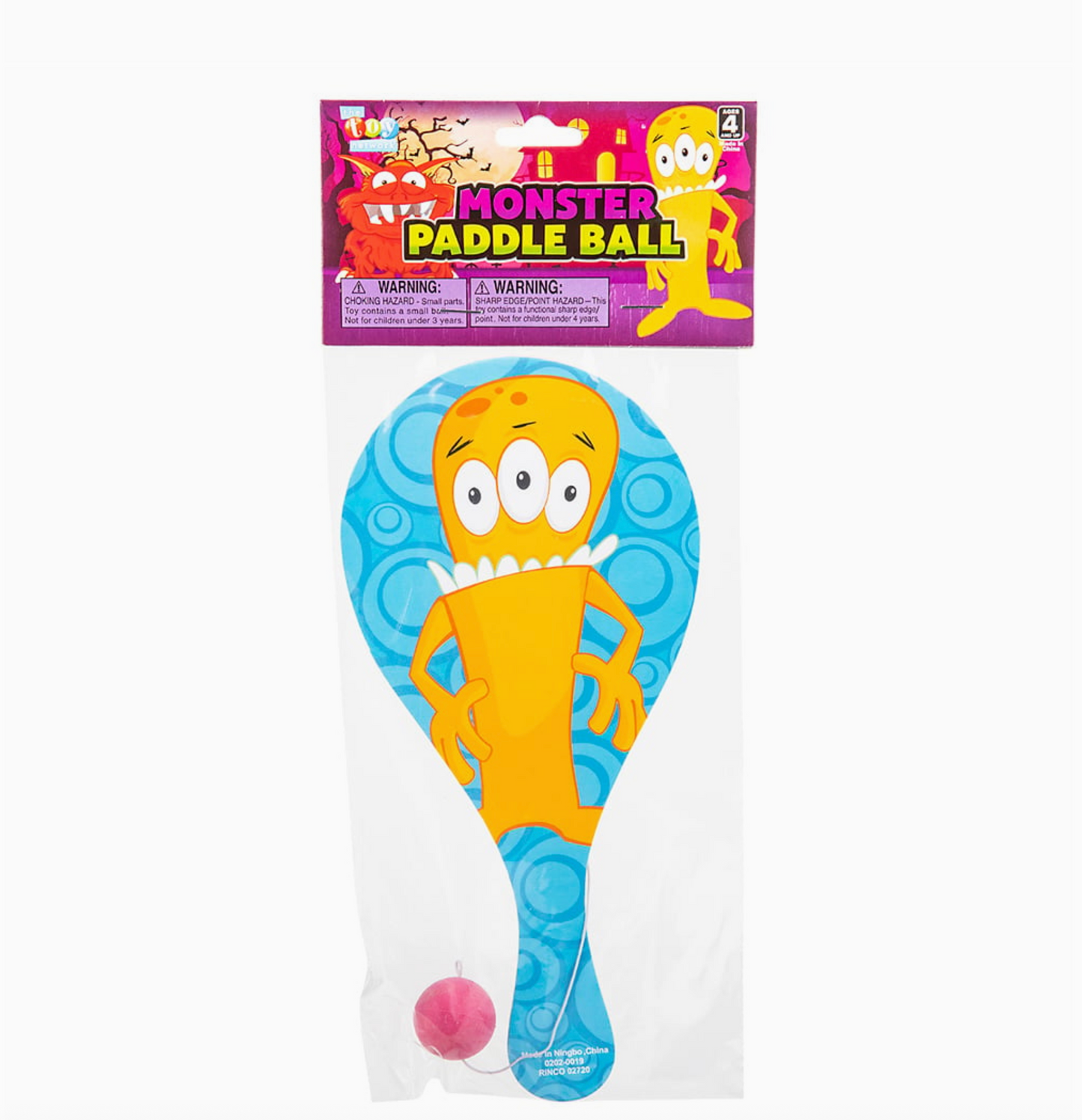 9" Monster Character Paddle Ball Toy Set – 2 Pack