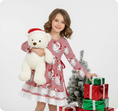 Girl's Santa stripe dress