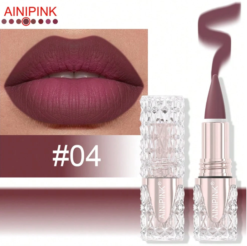 AINIPINK 2pcs Matte Lipstick Lip Gloss, Waterproof, Easy To Apply, Does Not Fade, Does Not Stick To The Cup, Sweat-Proof