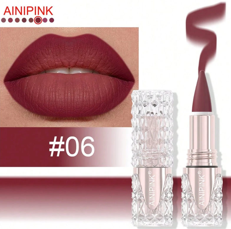 AINIPINK 2pcs Matte Lipstick Lip Gloss, Waterproof, Easy To Apply, Does Not Fade, Does Not Stick To The Cup, Sweat-Proof