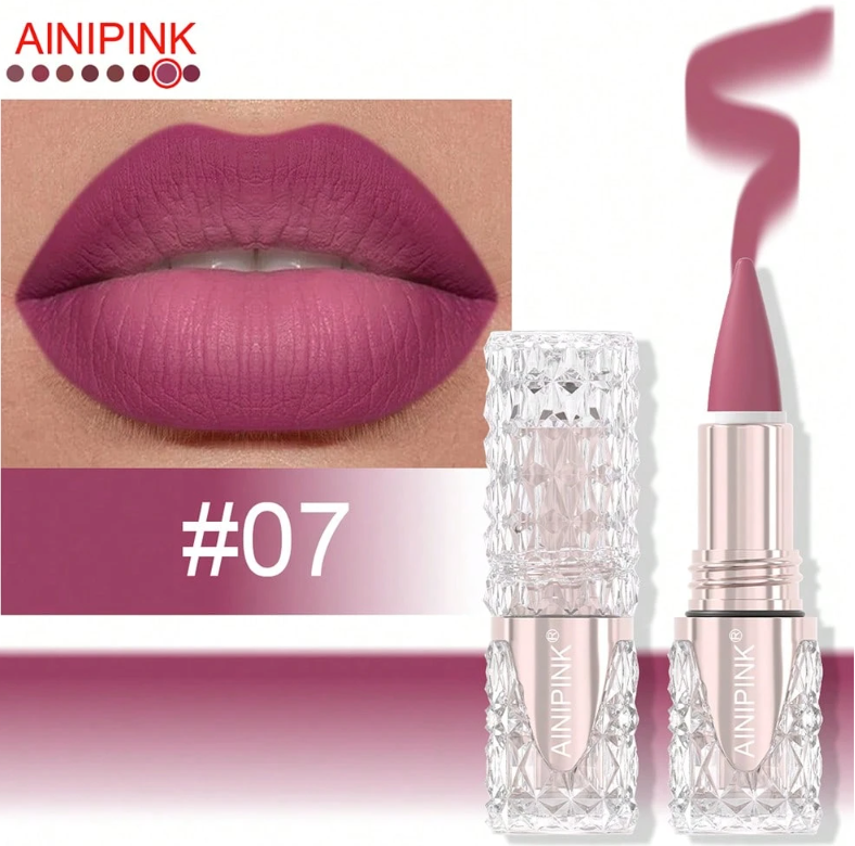 AINIPINK 2pcs Matte Lipstick Lip Gloss, Waterproof, Easy To Apply, Does Not Fade, Does Not Stick To The Cup, Sweat-Proof