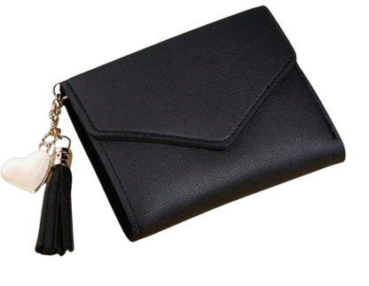 Women’s Faux Leather Wallet with Tassel Charm