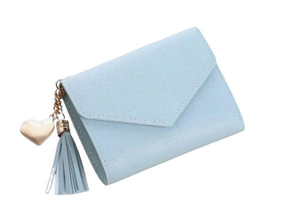 Women’s Faux Leather Wallet with Tassel Charm