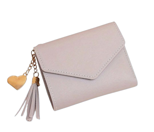 Women’s Faux Leather Wallet with Tassel Charm