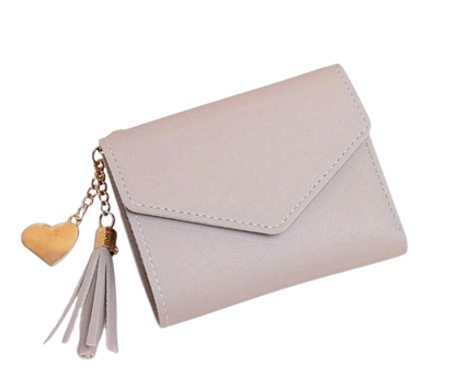 Women’s Faux Leather Wallet with Tassel Charm