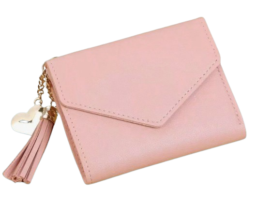 Women’s Faux Leather Wallet with Tassel Charm