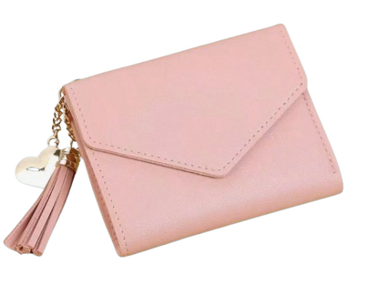 Women’s Faux Leather Wallet with Tassel Charm