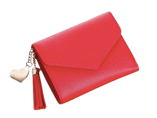 Women’s Faux Leather Wallet with Tassel Charm