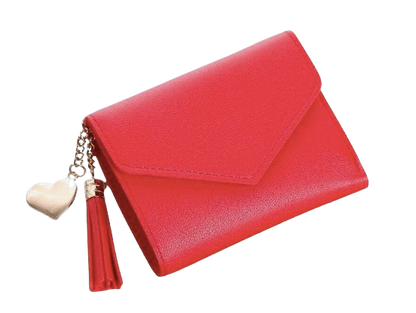 Women’s Faux Leather Wallet with Tassel Charm