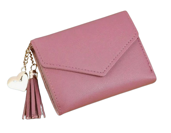 Women’s Faux Leather Wallet with Tassel Charm
