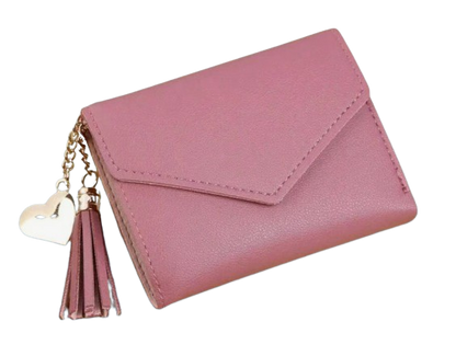 Women’s Faux Leather Wallet with Tassel Charm