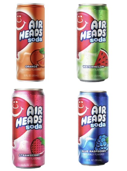 4-Pack Assorted Airheads Soda – 12oz Cans