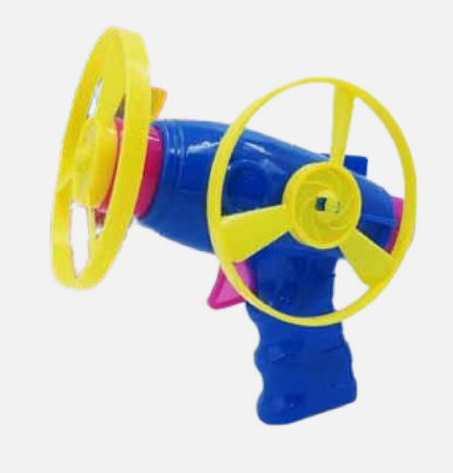 Albert’s Disc Launcher Toy with Candy Tube, 3-Pack Flying Disc Shooters for Kids, Assorted Colors