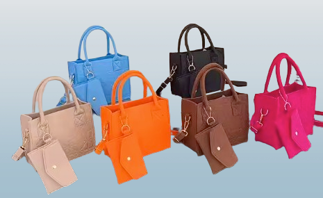 Women's Polyester Quilted Tote Set, 2-Piece