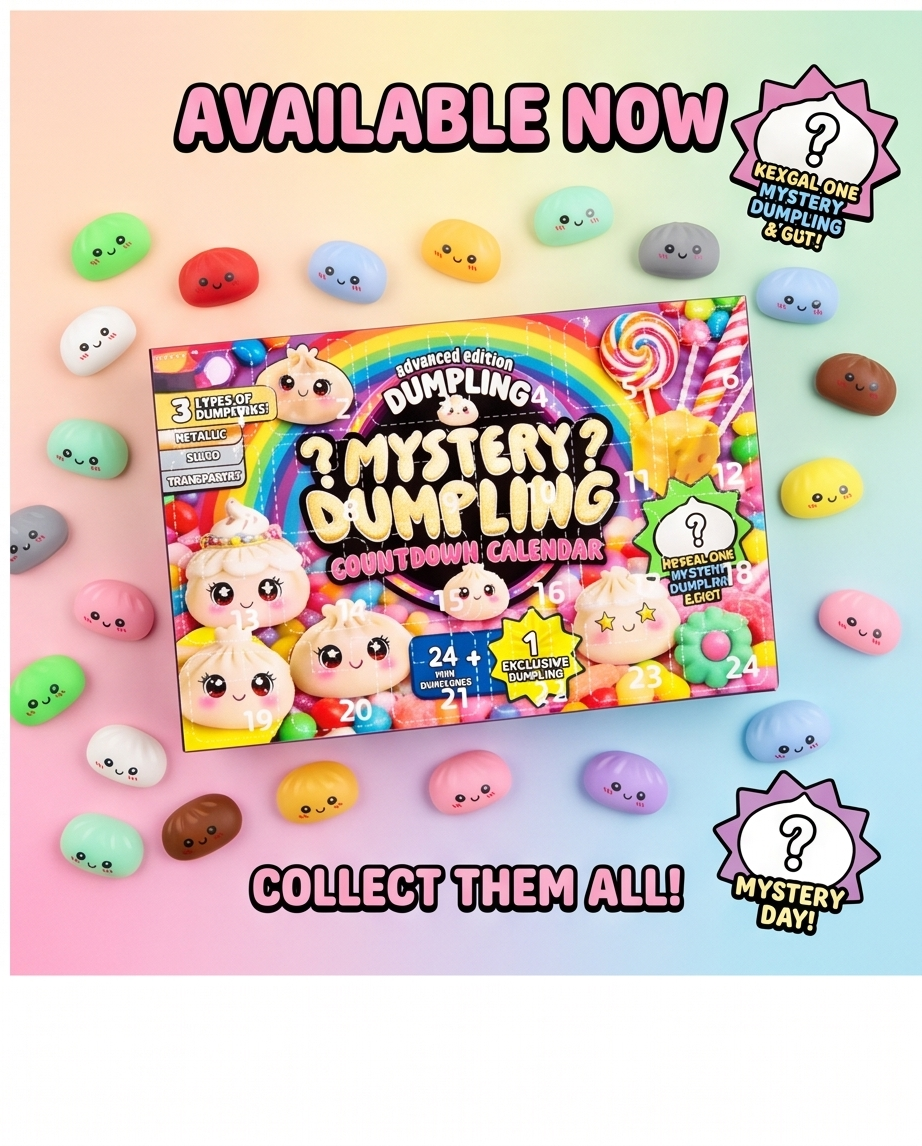 24-Piece Mystery Dumpling Squishy Countdown Advent Calendar – Slow Rise Sensory Fidget Toys