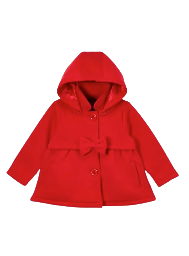 Unik Baby Girls Hooded Jacket with Bow Detail (Sizes 2–4)