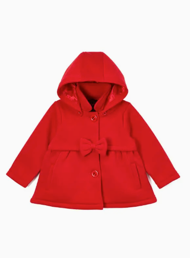 Unik Baby Girls Hooded Jacket with Bow Detail (Sizes 2–4)