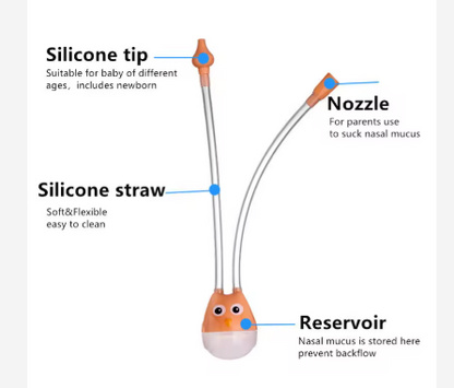 Baby Nasal Aspirator with Soft Silicone Tip – Manual Nose Cleaner