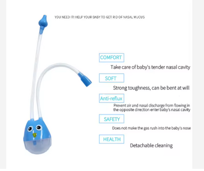 Baby Nasal Aspirator with Soft Silicone Tip – Manual Nose Cleaner