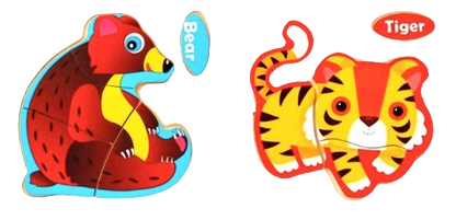 Safe Haven & CO Wooden Toddler Jigsaw Puzzle Set – 2 Pack Learning Puzzles (12–24 Months)