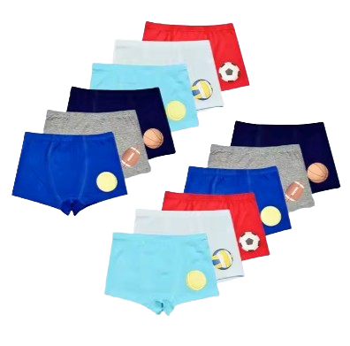 2-Pack Boys' Cotton Boxer Briefs – Sports Ball Print