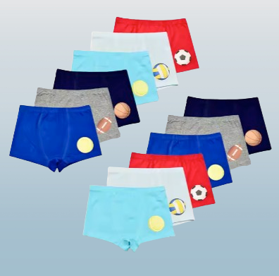 Boys' Cotton Boxer Briefs – Sports Ball Print