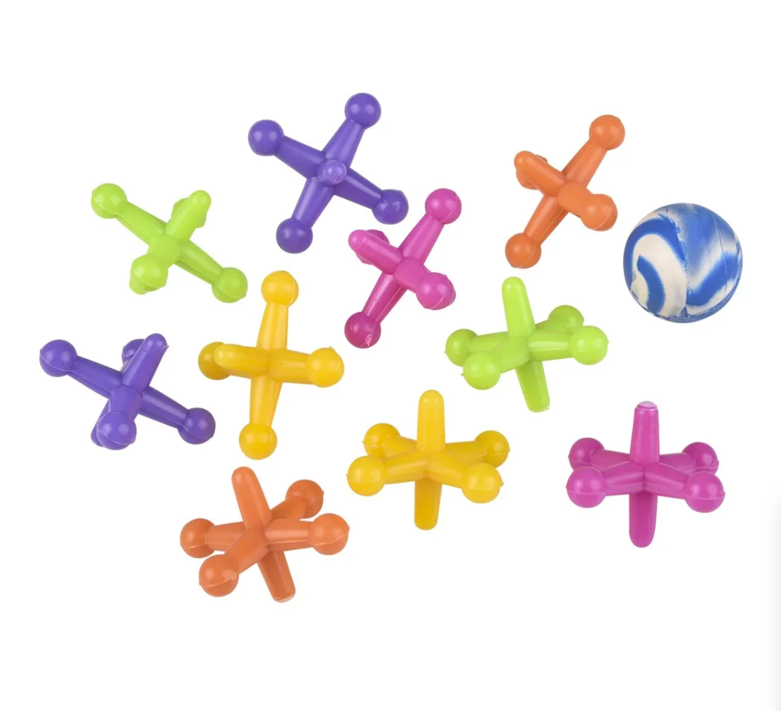 Big Neon Jacks Game Set 1.75" – Kids Classic Toy