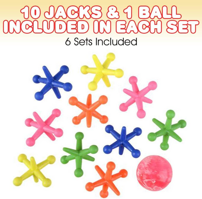 Big Neon Jacks Game Set 1.75" – Kids Classic Toy