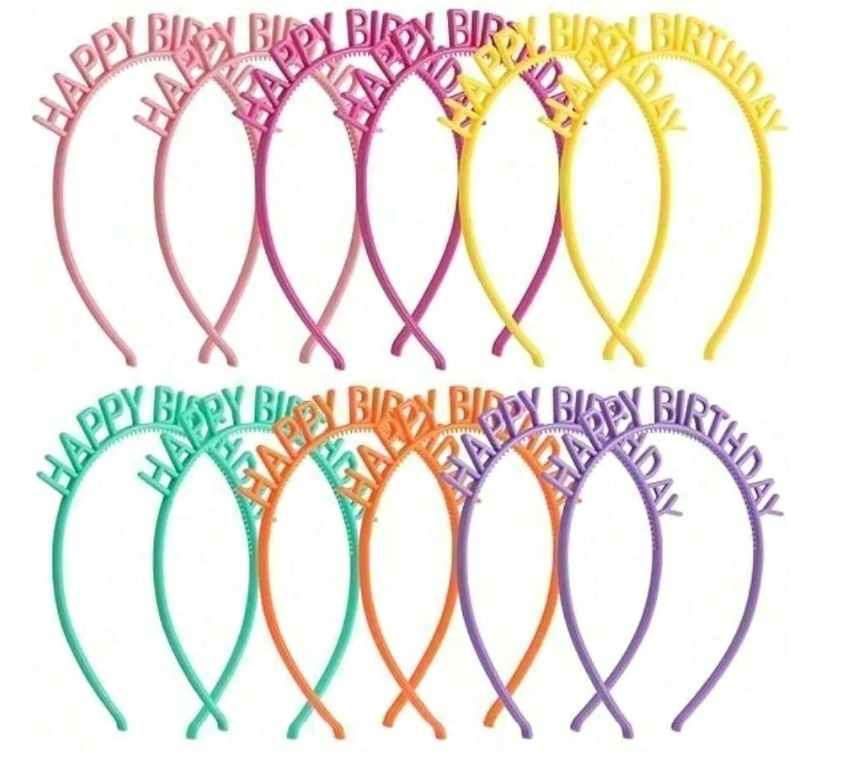 Happy Birthday Headband Set – 10 Pack Colorful Party Hair Accessories