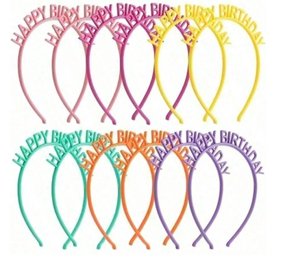 Happy Birthday Headband Set – 10 Pack Colorful Party Hair Accessories