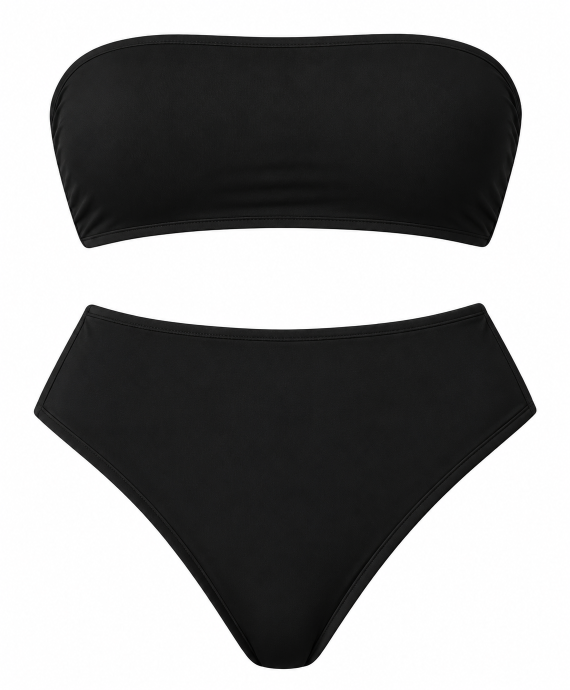 Women’s Bandeau Bra Top & High-Waist Panty Set – Soft Seamless Comfort