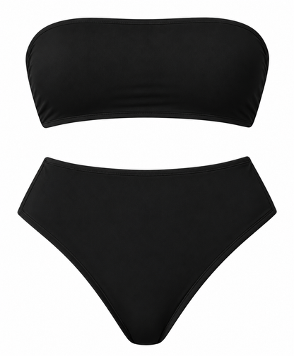Women’s Bandeau Bra Top & High-Waist Panty Set – Soft Seamless Comfort