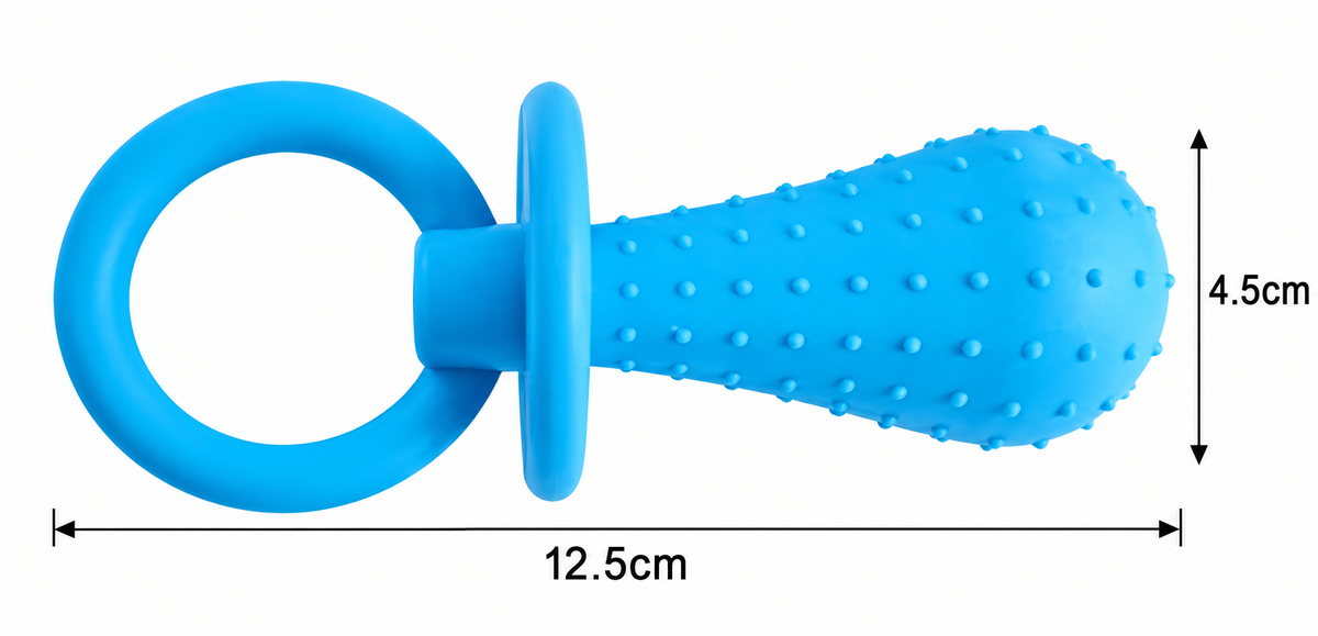 2-Pack Dog Pacifier-Shaped Chew Toys – Textured Puppy Teething & Interactive Pet Toys