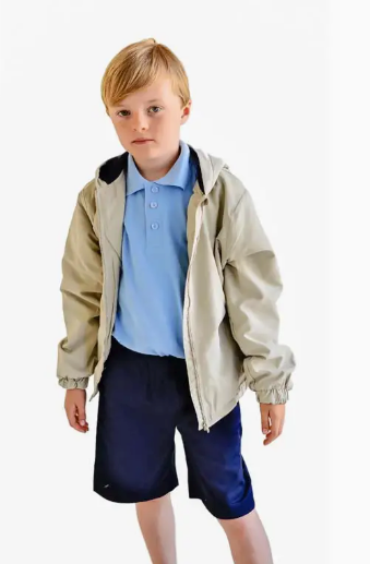 Unik Boys Waterproof Hooded Jacket – Lightweight Zip Front (Sizes S–XL)