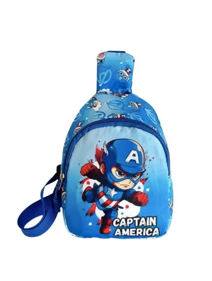 Marvel-Themed Children’s Cartoon Crossbody Chest Bag – Spider-Man & Captain America