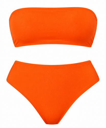 Women’s Bandeau Bra Top & High-Waist Panty Set – Soft Seamless Comfort